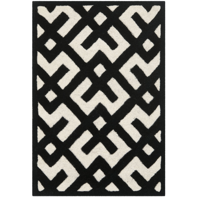 Geometric Wool Hand Woven Area Rug, Rectangle 183 x 274cm