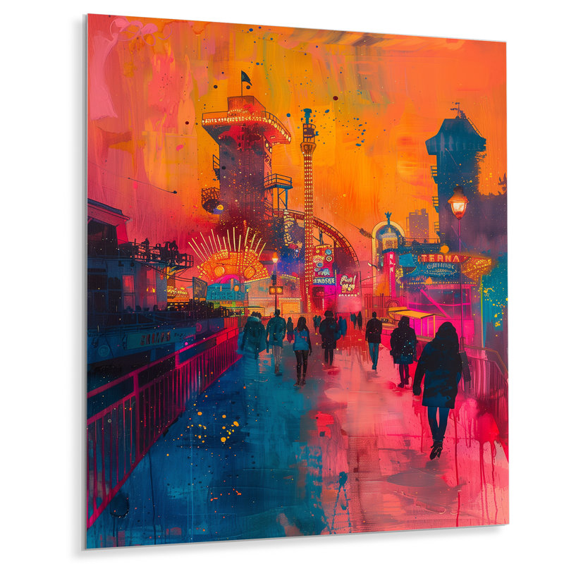 Wael - Amusement Parks, impression d'art mural, Sans cadre, métal, H 20 po x l 12 po x P 1 po