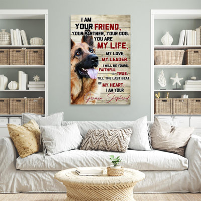 Impression sur toile tendue, «I Am Your Friend Your partenaire, votre chien, berger allemand»