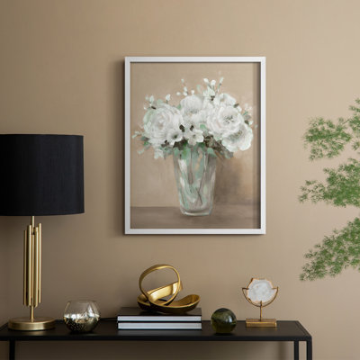 White Blooms Framed Print - Solid Wood