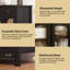 Grande armoire-buffet de 55 po avec rangement, armoire de rangement pour la cuisine avec 3 tiroirs et 4 portes vitrées, table basse avec buffet pour la salle à manger et le salon-106913212