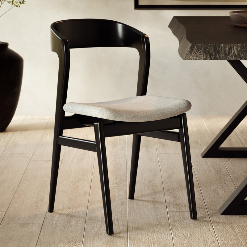 Modern Brazilian Upholstered Dining Chair, Ebano/Gray