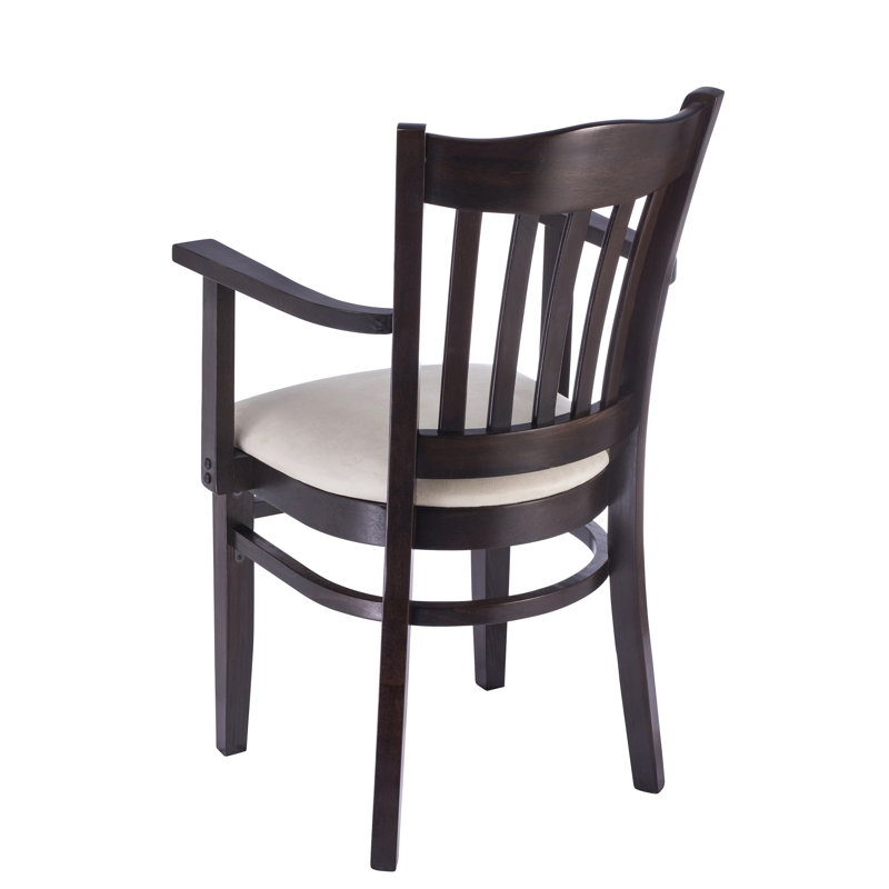 Chaise de salle à manger en bois massif Riggio, Noyer, Oui, Crème