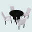 Ensemble de table de salle à manger 5 pièces 43 po et 4 chaises rembourrées-2076239198-2076239199