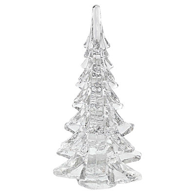 Mouth Blown Clear Glass Christmas Tree Sculpture