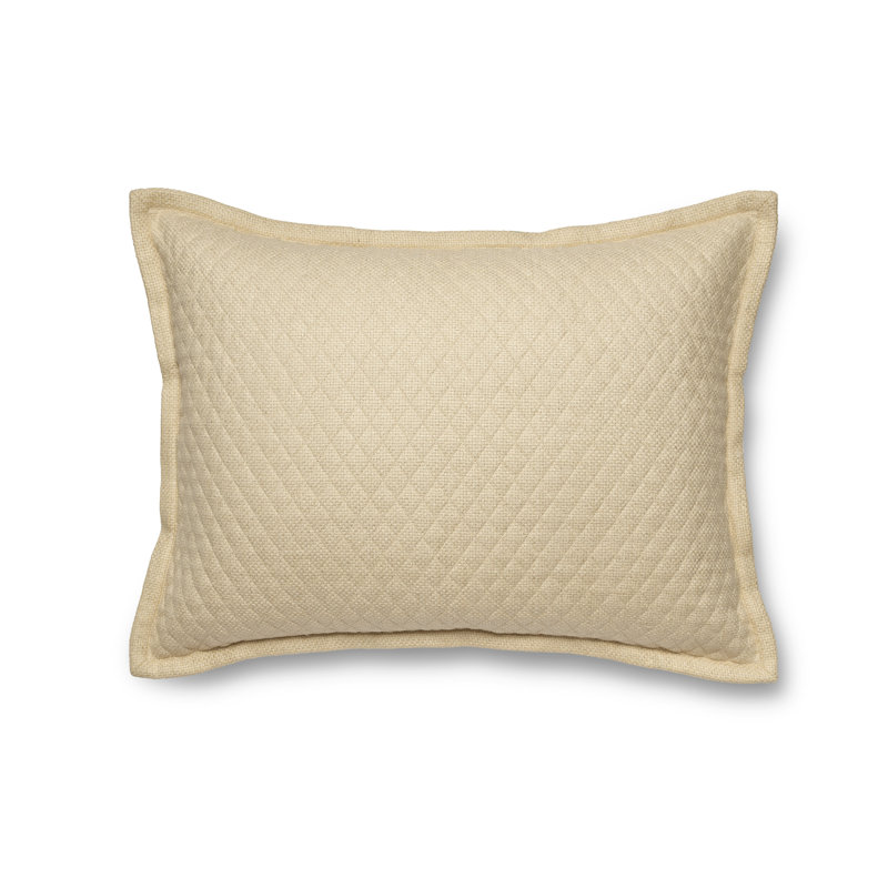 Quilted Silk Basketweave Sham, Natural, Rectangle 20"H x 26"W 