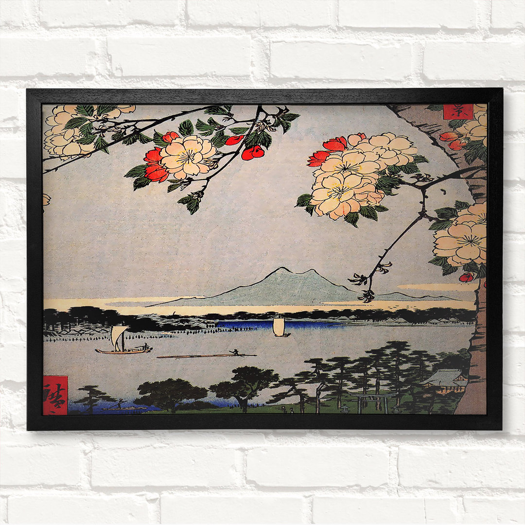 Suijin-Schrein und Massaki am Sumida-Fluss von Hiroshige - Druck