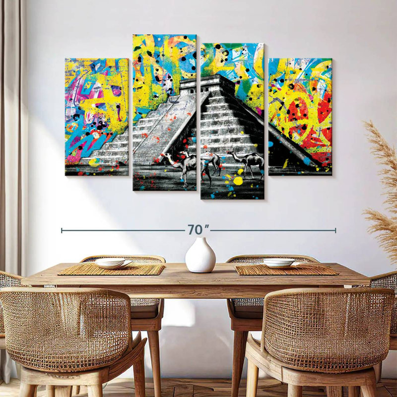 Edgy Chichen Itza, 42" H x 68" W