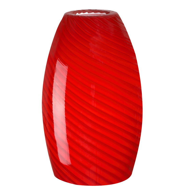 Abat-jour ovale en verre 7,64 po avec tourbillon rouge