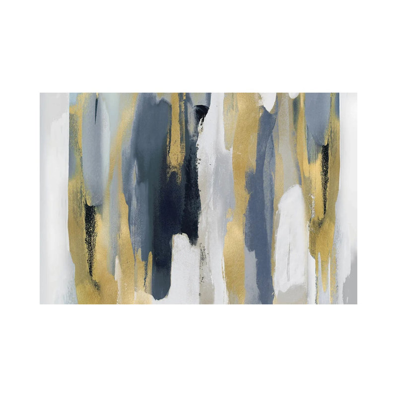 Echoes in Blue and Gold I 1 Piece Wrapped Canvas Wall Art, 20.32 cm H x 30.48 cm W