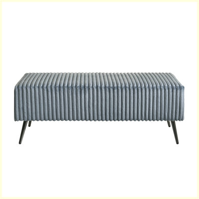 Banc rembourré en velours côtelé Mavela