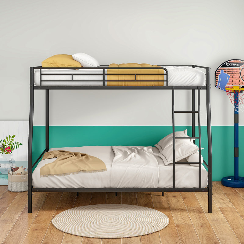 Lit superposé en métal robuste au-dessus d'un grand lit superposé pour adultes, cadres silencieux, aucun sommier requis