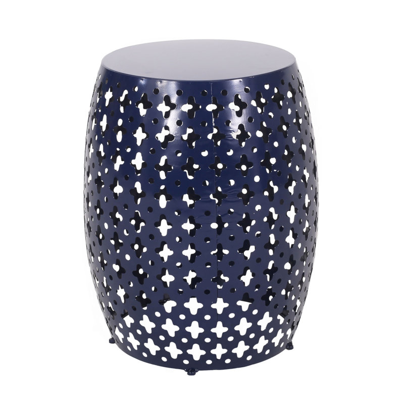 Metal End Table -Large, Navy Blue