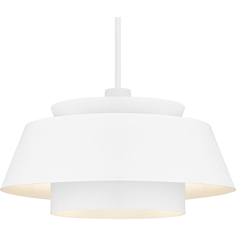 Luminaire suspendu brossé Lumi, H 14 po x l 24 po x P 24 po, 3, Blanc