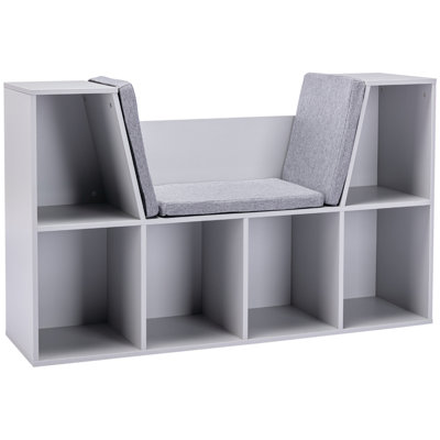 Bibliothèque pour 6 enfants avec coin lecture et coussin