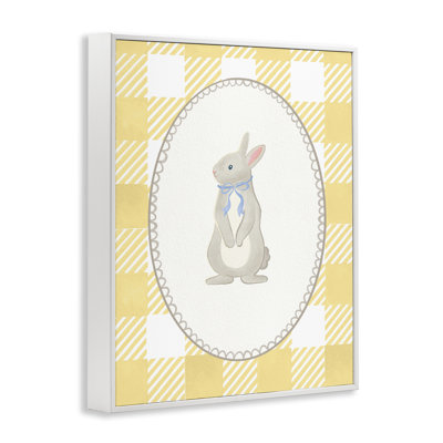 «Little Bunny on Yellow Gingham», estampe numérique, design par The Paper Curator