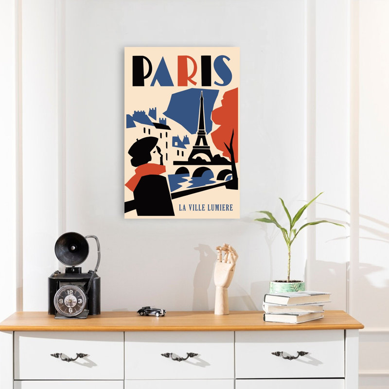 «Classic Paris Art Deco Classic Retro Romantic Architecture City», reproduction d'art murale, H 24 po x l 16 po