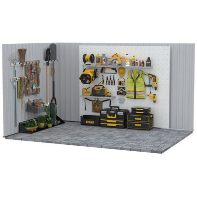 7ft. W x 4ft. D Metal Vertical Storage Shed