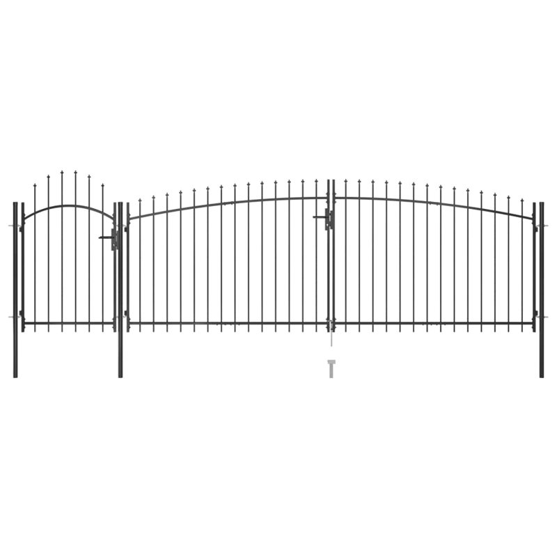 Papaleo Black Metal Gate, 200cm H x 500cm W