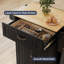 Solid Wood Top Rolling Kitchen Cart with Drawer, Storage Cabinet, Adjustable Shelf, Locking Wheels, Spice Rack & Towel Rack-1441841936