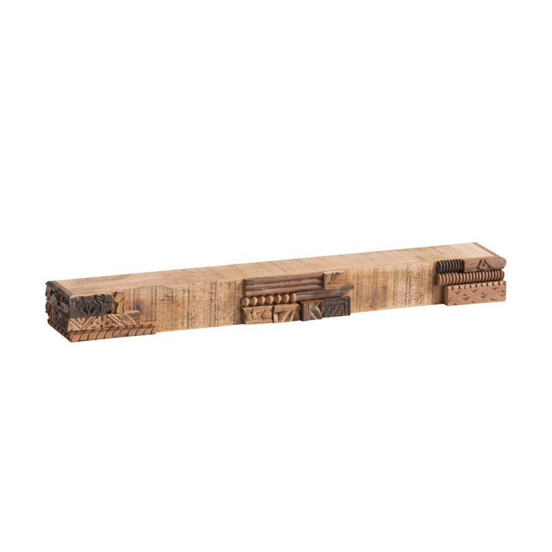 Quakertown Mango Solid Wood Floating Shelf with Reclaimed Wood, 10cm H x 100cm W x 15cm D