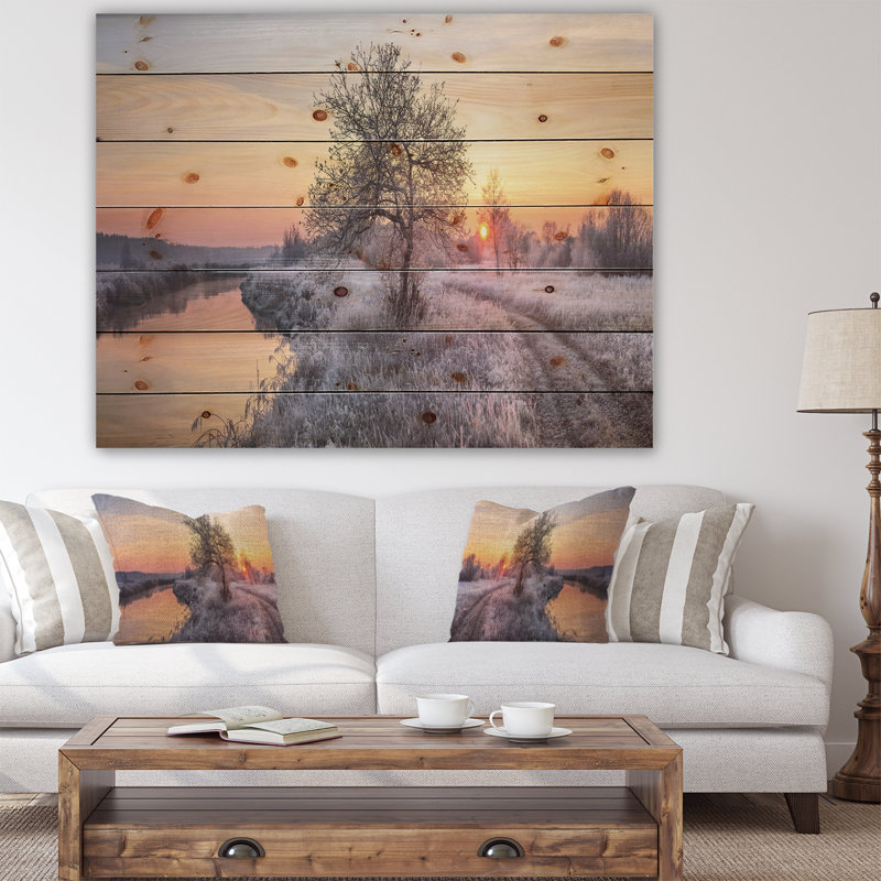 Photographie « winter multigivrey field », H 20 po x l 20 po x P 1 po, Toile tendue