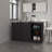 Wengue Kitchen Island with 2-Door and Open Storage