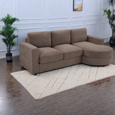 Canapé modulaire modulaire en chenille de 84,6 pouces avec rangement USB