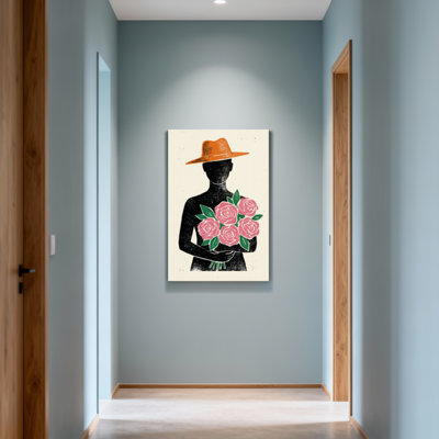 Plants &Flowers Silhouette With Hat And Roses