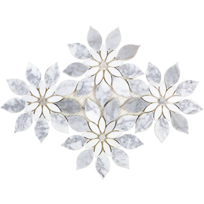 Carrelage mosaïque en marbre à jet d'eau 12,4 "x 14,13" Thistle (1,21 pieds carrés / feuille)