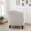 Fauteuil demi-tonneau rembourré à rayures