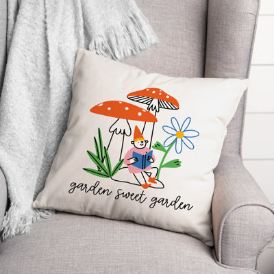 Garden Sweet Garden Gnome Throw Pillow