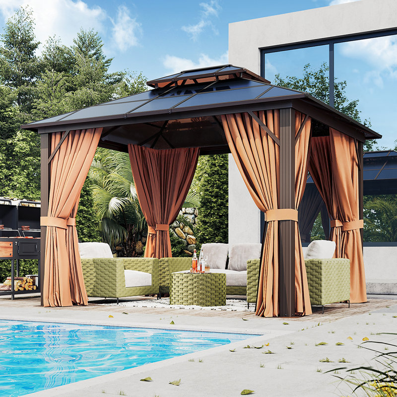 12 Ft. W x 10 Ft. D Metal Patio Gazebo