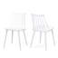 2 chaises de salle à manger de style blanc - polypropylène, dossier fuselé, 2 chaises faciles à assembler et faciles à assembler