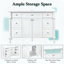 Meuble-lavabo autoportant de style vintage de 47,2 po avec 6 tiroirs et 2 portes seulement-137632566