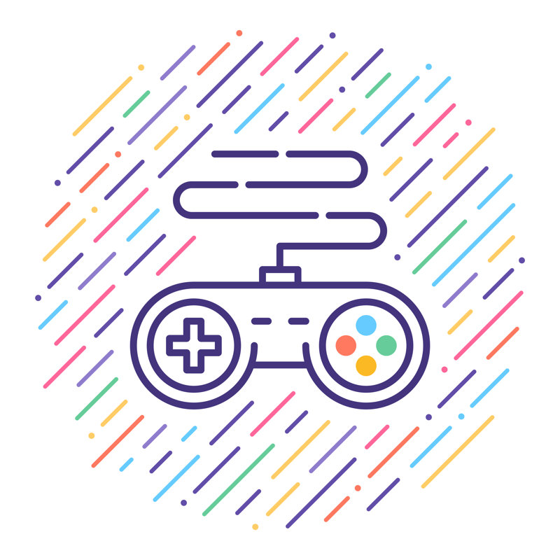 Video Game Line Icon by Ilyast - Wrapped Canvas Print, 30cm H x 30cm W