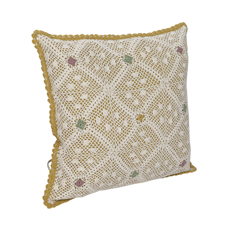 Heirloom Geometric Cotton Reversible Throw Pillow
