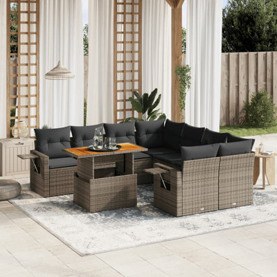 Ensemble de canapé de jardin Vidaxl gris