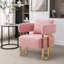 Chaise d'appoint rembourrée en molleton luxueux avec pieds en métal doré, pour salon et bureau, ensemble de 2-339340049