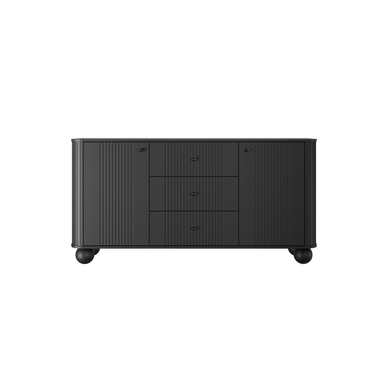 Dayzee Komoda 160 2d3sz - handles, Black/Black