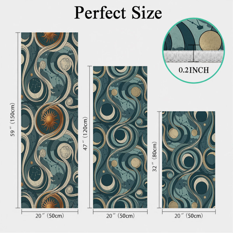 Wave Pattern Non-Slip Washable Kitchen Mats