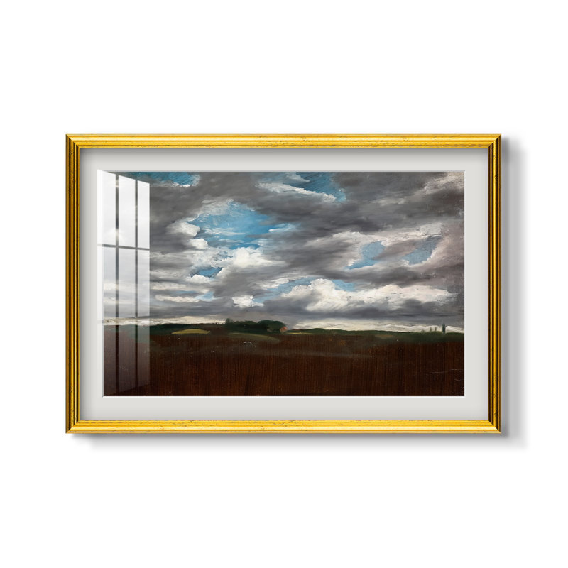 Vaste paysage aux nuages ​​gris, vers 1821-1822 - John Constable - Estampe encadrée sur mesure, 16x22 INNER SIZE