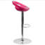 Contemporary Plastic Adjustable Height Barstool with Rounded Cutout Back and Chrome Base-1068235171
