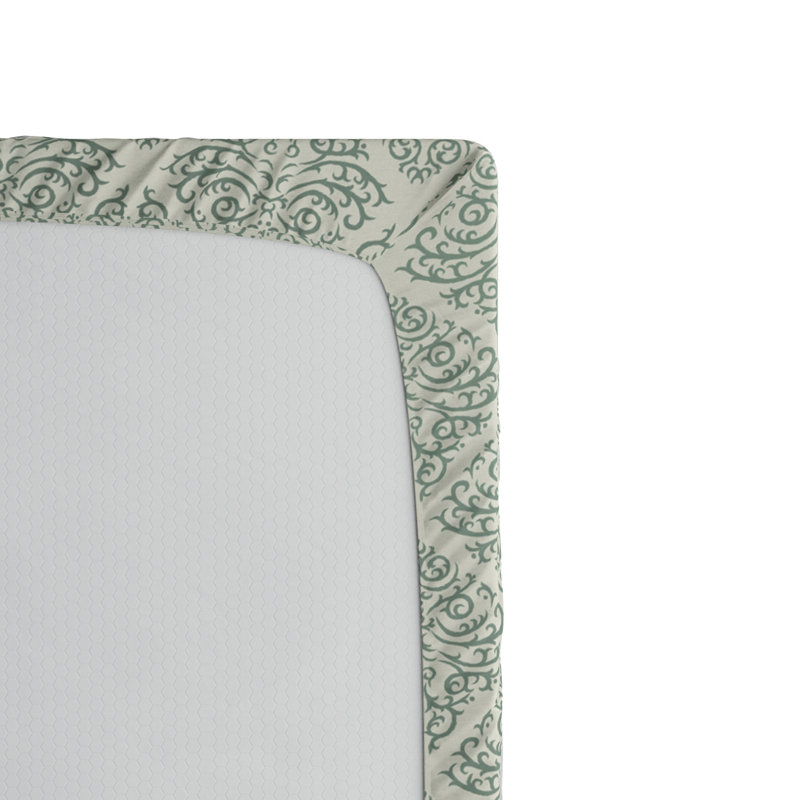 Microfiber Damask Fitted Sheet, Twin Fitted Sheet