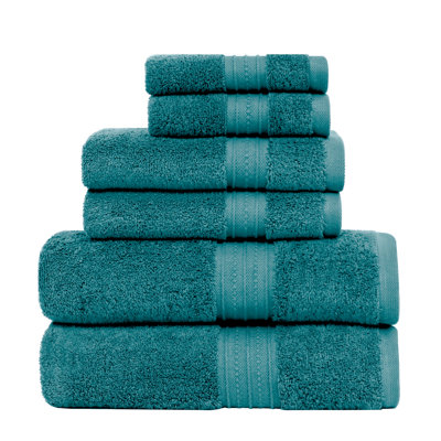 Ensemble de 6 serviettes de bain en coton ultra-absorbantes 600 g / m², 2 serviettes de bain, 2 essuie-mains et 2 débarbouillettes en coton