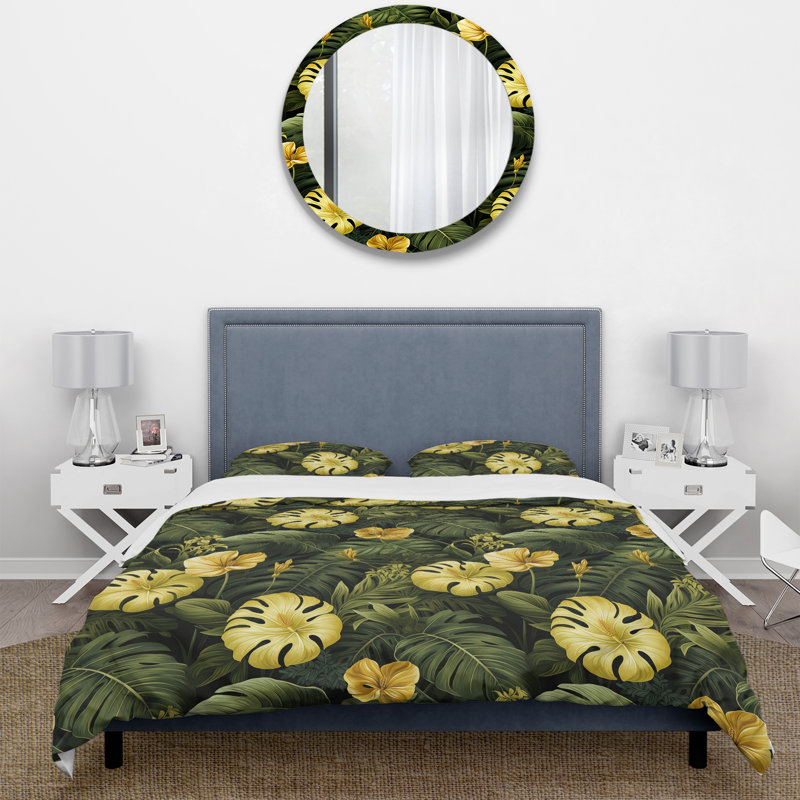 Ensemble de housse de couette Monstera, Housse de couette pour très grand lit et 2 très
