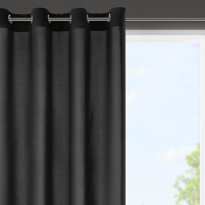 Rita 1 Eyelet Blackout Curtain, Black