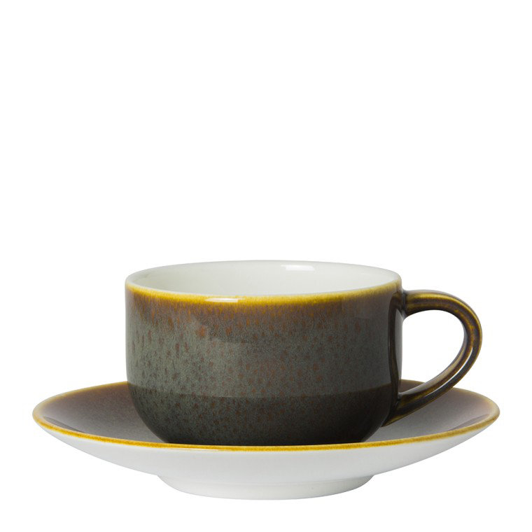 Art Glaze Bone China Espresso Cup, Flamed Caramel, 8