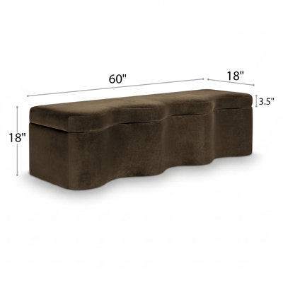 60" Modern Upholstered Storage Bench with  Lift-Top Lid