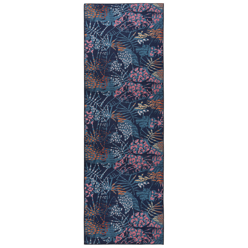 Bhawani Performance Machine Washable Floral Rug, Runner 2'6" x 8'
